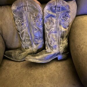 Oak Tree Farms Women’s Leather Western Boots size 11 brown/gray